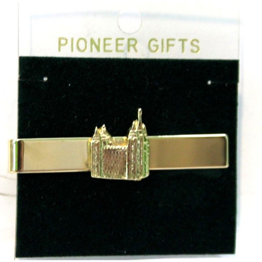 Vintage Pioneer Gifts SLC Utah Temple LDS Mormon Gold Tone Tie Clip Clasp Men's